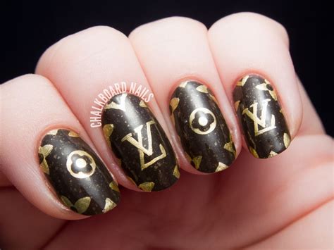 louis vuitton nails at home using black and gold|gold louis vuitton nails.